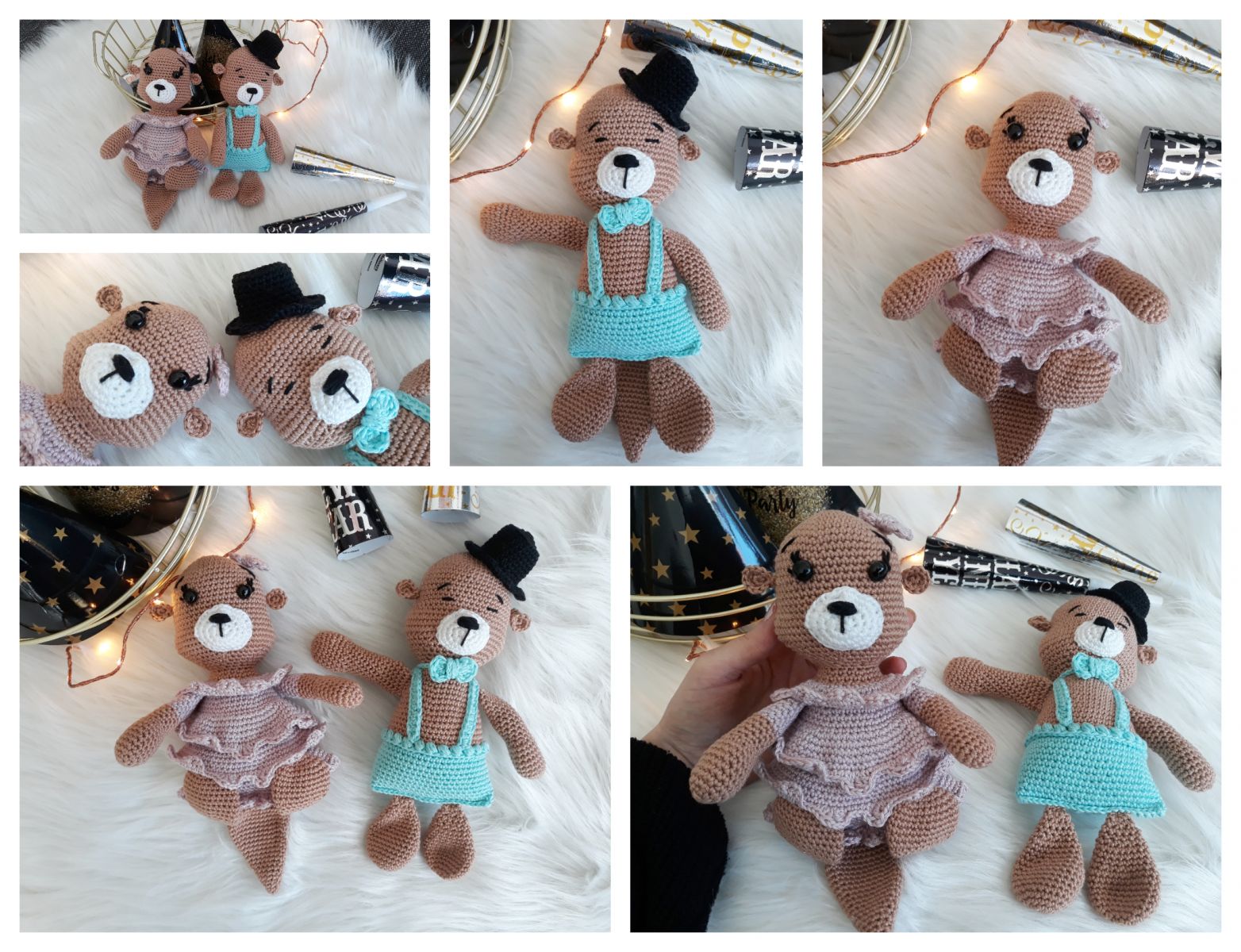 Blog-Inhaltsbild für 'Festliches Otterpärchen, kostenlose Häkelanleitung'